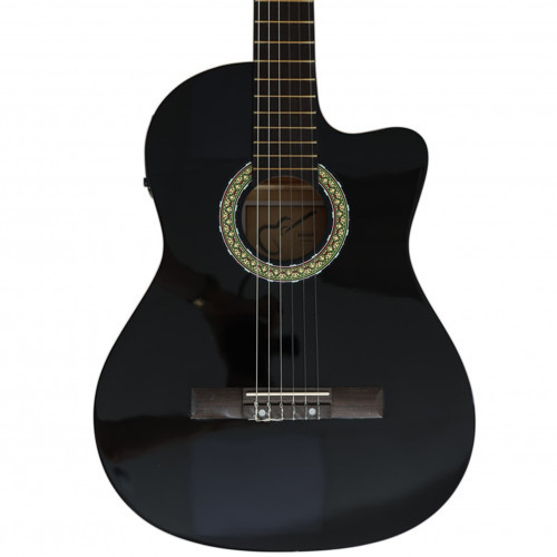 MG917CE-BK Elektro Klasik Gitar - Siyah (Orta Seviye - Cutaway) | Kesik Kasa (Cutaway), Siyah Parlak Cila, Dahili