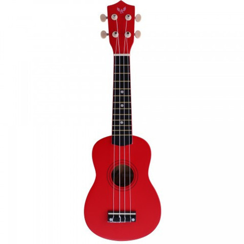 AUK21-RD Soprano Ukulele - Kırmızı (Başlangıç - Renkli Seri) | Kırmızı Parlak Bitiş, Yumuşak Naylon Teller, Yeni B