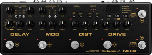 CERBERUS Entegre Efekt ve Kontrol Pedalı (Üst Segment - Hibrit Multi-FX) | Analog Overdrive ve Distortion Devresi, M