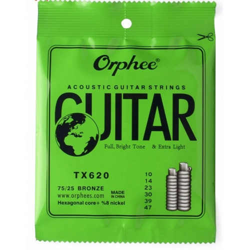 Tx620 Akustik Gitar Teli Seti (aksesuar - Phosphor Bronze) | %75 Bakır Ve %25 Kalay Karışımı, Parlak Ve Zengin Ha