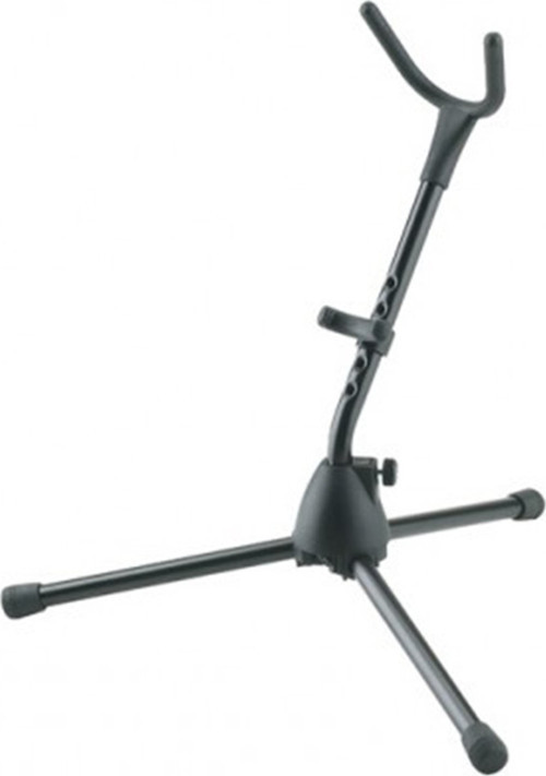 K&M 14300-000-55 Siyah Saksafon Sehpası | Katlanabilir Metal Gövde Ayarlanabilir Destek Kolları ve Sarsılmaz Denge