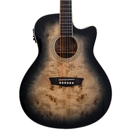 DFBACEB Deep Forest Burl Ace Black Fade Elektro Akustik | Şık Siyah Fade Cila Gelişmiş Elektronikler