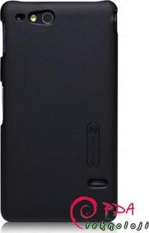 Xperia Go ile Uyumlu Sert Kauçuk Kılıf Siyah Renk