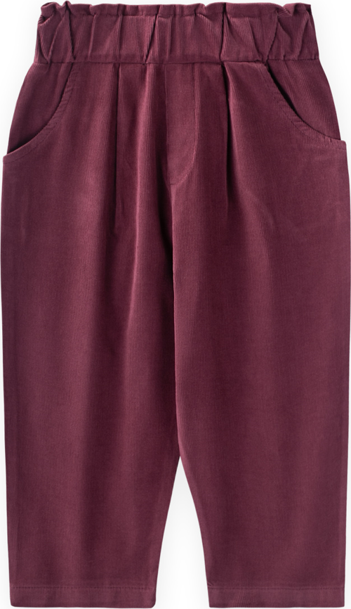 Kadife Boyfriend Pantolon 1-8 Yaş Mürdüm