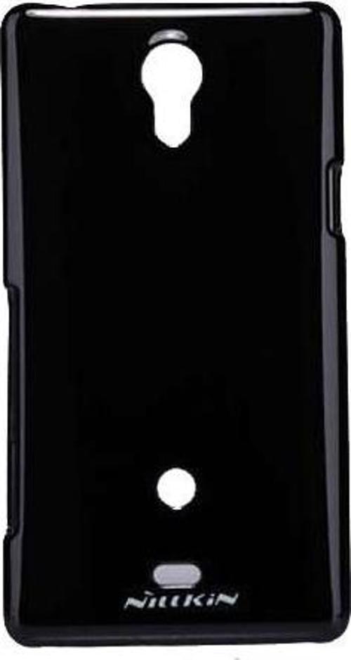 Xperia T LT30p ile Uyumlu Parlak Sert Kauçuk Kılıf Siyah