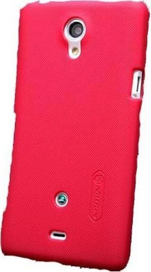 Xperia T LT30p ile Uyumlu Sert Kauçuk Kılıf Kırmızı