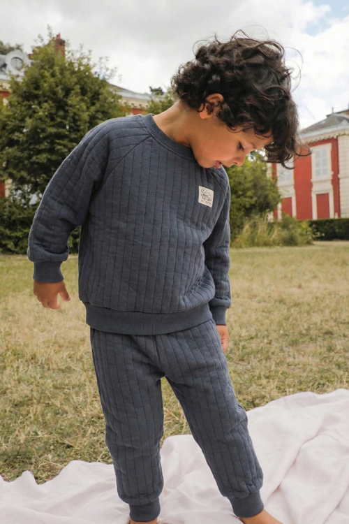 Kapitone Sweatshirt Takım 1-7 Yaş Antrasit