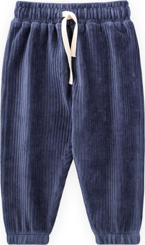 Fitilli Kadife Jogger Pantolon 1-10 Yaş Lacivert