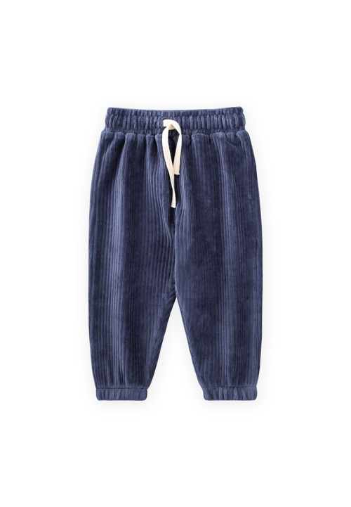 Fitilli Kadife Jogger Pantolon 1-10 Yaş Lacivert