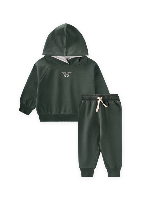 Kapşonlu Sweatshirt Takım 1-5 Yaş Haki Yeşil