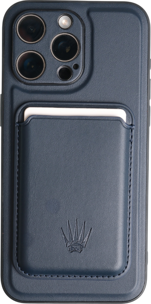 IPHONE 15 PRO MAX Lacivert Manyetik ÖZELLİKLİ DERİ TELEFON KILIFI & KARTLIK