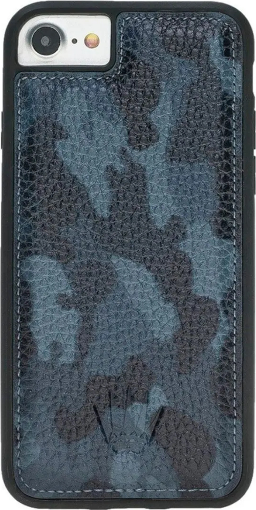 IPHONE 6-7-8 CAMOUFLAGE MAVİ LEATHER KILIF