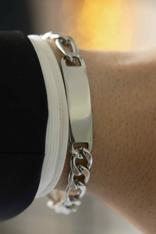 Personal Touch Chain Silver Çelik Bileklik