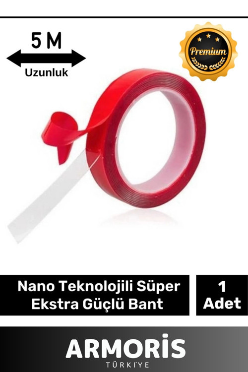 Yeni Nesil Ekstra Güçlü Çok Amaçlı Çift Taraflı Tamir Dış Mekan Montaj 5Mt Silikon Şeffaf Bant