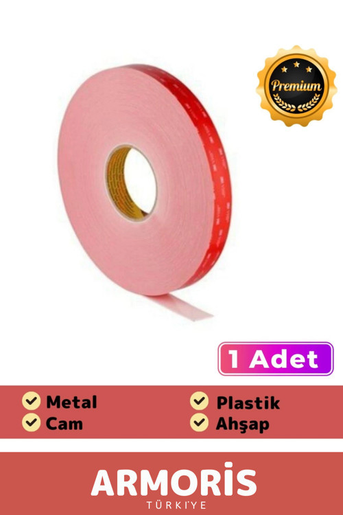 Yeni Nesil Süper Güçlü İz Bırakmayan Çift Taraflı Akrilik Köpük Montaj Bandı 19Mm X 2Mt - 1 Adet