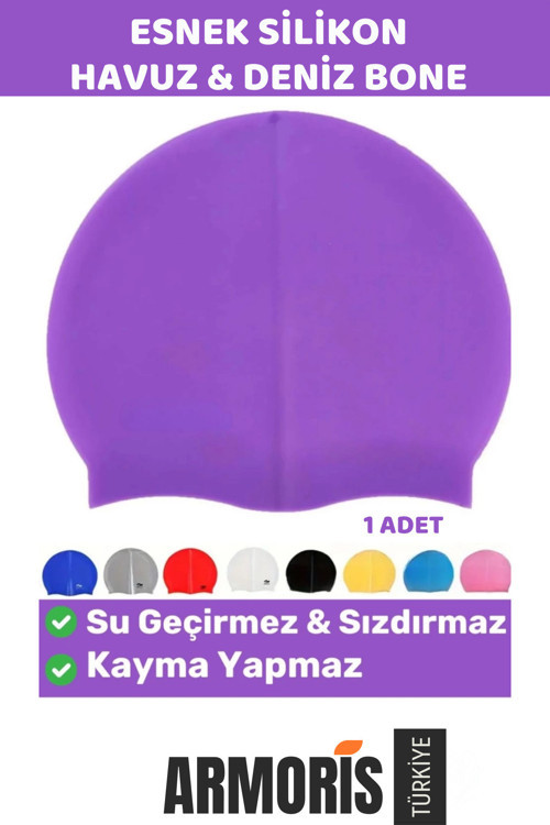 Yeni Nesil Su Geçirmez Kaymaz Sızdırmaz Silikon Yüzücü Elastik Yüzme Şapkası Havuz Deniz Bonesi