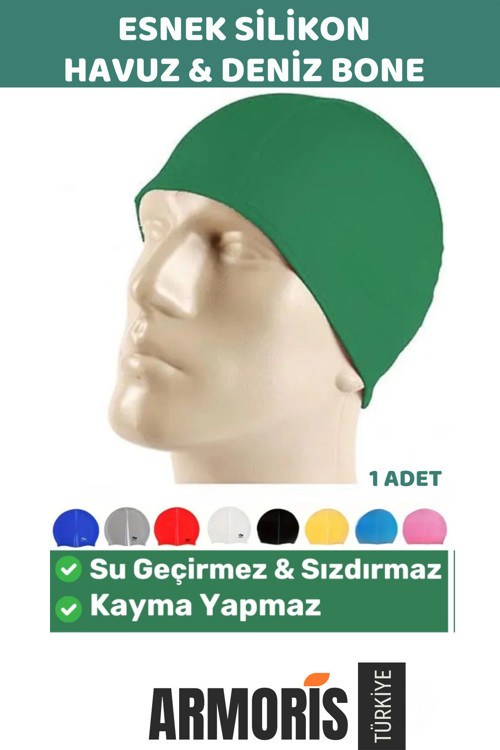 Yeni Nesil Su Geçirmez Kaymaz Sızdırmaz Silikon Yüzücü Elastik Yüzme Şapkası Havuz Deniz Bonesi