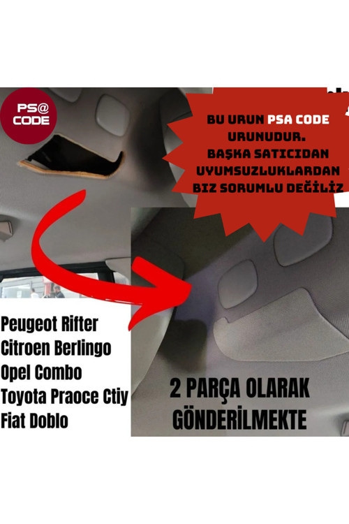 Rifter-Berlingo-Proace-Doblo-Opel Cam Tavanlı Ara Bölme Demiri Kapakları 2 Adet
