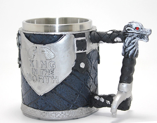 Game Of Thrones King In The North 3D Kabartmalı Çelik Kupa Bardak Liv567