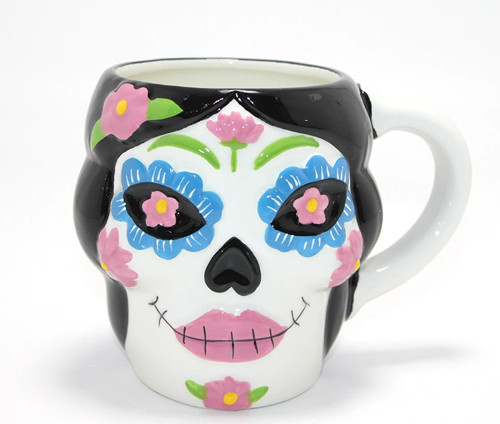 Day Of The Dead Şeker Kurukafa Tasarımlı 3D Seramik Kupa Bardak Liv193