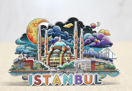 Ahşap İstanbul Temalı Magnet Liv399