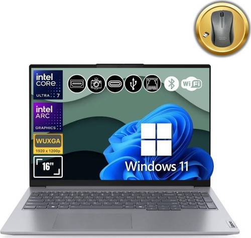 Thinkbook 21MS008RTR Atl119 Ultra7-155H 24GB Ram 2TB SSD Arc Graphics 16" W11Pro Notebook+Mouse