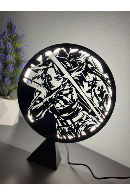 Valorant Neon Ajan Halka LED Işıklı Masa Gece Lambası Gamer Oyun Odası Dekor Hediye (Adaptörlü)