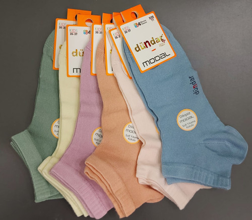8047 KIZ ÇOCUK PASTEL RENKLİ MODAL PATİK ÇORAP 6 ADET