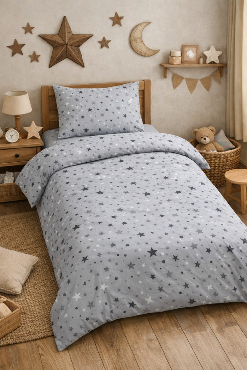 Tek Kişilik Nevresim Takımı 160x220cm | 2 Yastık Kılıfı | Lastikli Çarşaflı 120x200+30