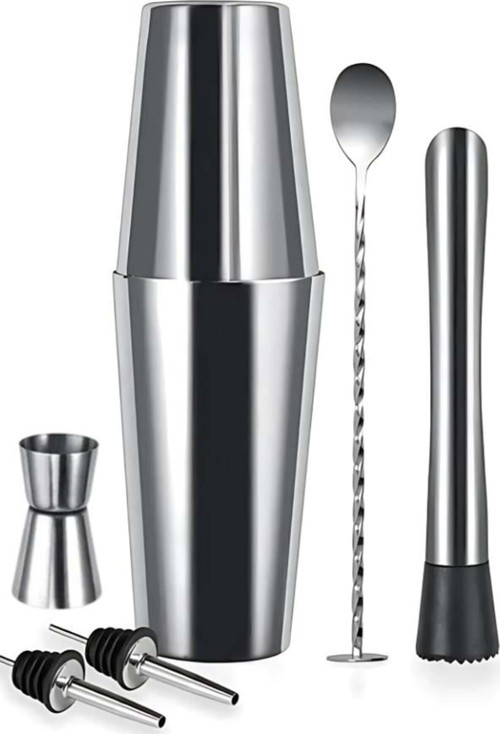 6 Parça Avantajlı Kokteyl Set Boston Shaker (750Ml)