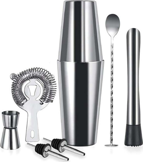 7 Parça Avantajlı Kokteyl Set Boston Shaker (750Ml)