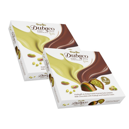 Dubaco Çıtır Kadayıflı Ve Antep Fstık Kremalı Dubai Topları 9'lu (99Gr.) x 2 Adet