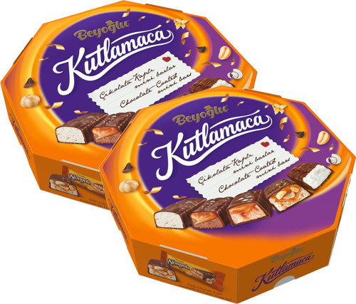 Kutlamaca Çikolata Kaplı Mini Barlar 450 Gr x 2 Adet