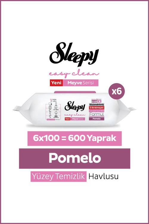 Meyve Serisi Yüzey Temizlik Havlusu Mendili Pomelo 6x100 (600 Yaprak)