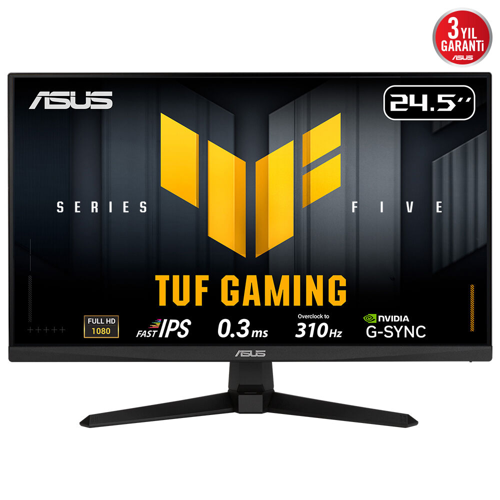 TUF GAMING VG259QMR5A 24,5" 0.3ms, 310Hz, Full HD, DP, 2xHDMI, Hoparlör, Fast IPS LED, ELMB Sync Premium, GAMI