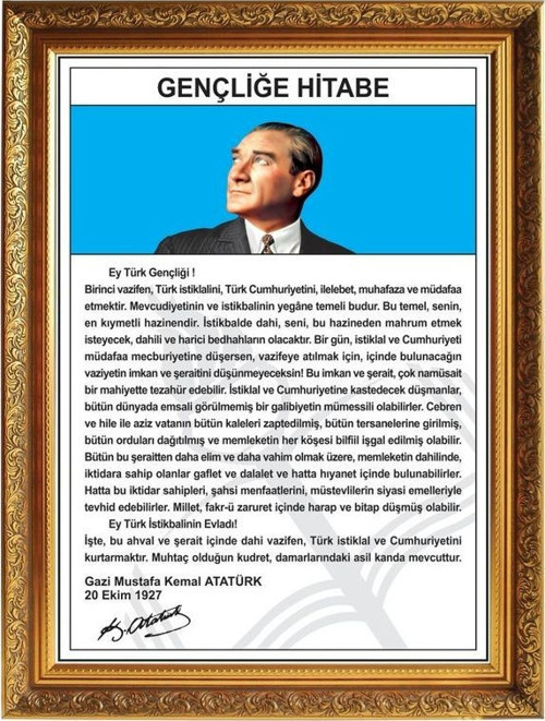 YALDIZLI ÇERÇEVELİ GENÇLİĞE HİTABE