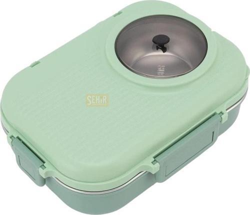 Bento 1100ml Lunchbox Yeni Koleksiyon Tek Katlı Çelik Sefer Tası Kaseli Yemek Kutusu