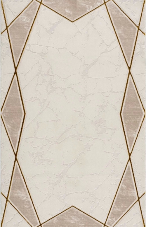 Efsun Modern Salon ve Oturma Odası Halısı - Krem Gold