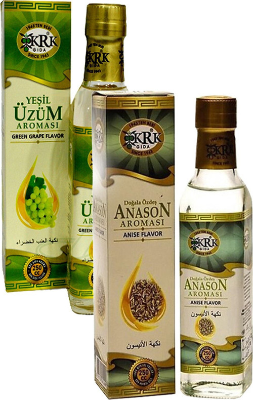 Anason Aroması 250 ml Yeşil Üzüm Aroması 250 ml Cam Şişe