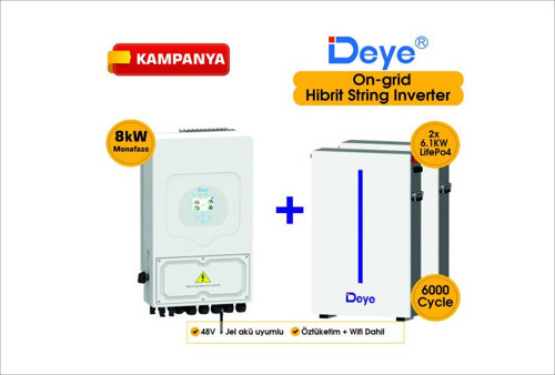 8 KW On-Grid Hibrit Monofaze Paketi LV (48V)