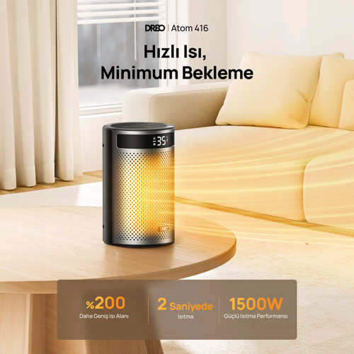 Atom 416 Akıllı Elektrikli Isıtıcı – Hızlı Isıtma, Sessiz Çalışma, Enerji Tasarruflu Kompakt Tasarım