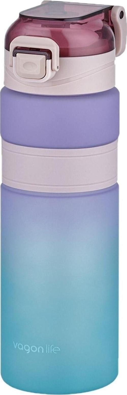 800ml Çift Renk Kaydırmaz Silikon Gövde Motivasyon Su Matarası Sticker Hediyeli