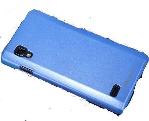 Optimus L9 ile Uyumlu Parlak Sert Kauçuk Kılıf Mavi