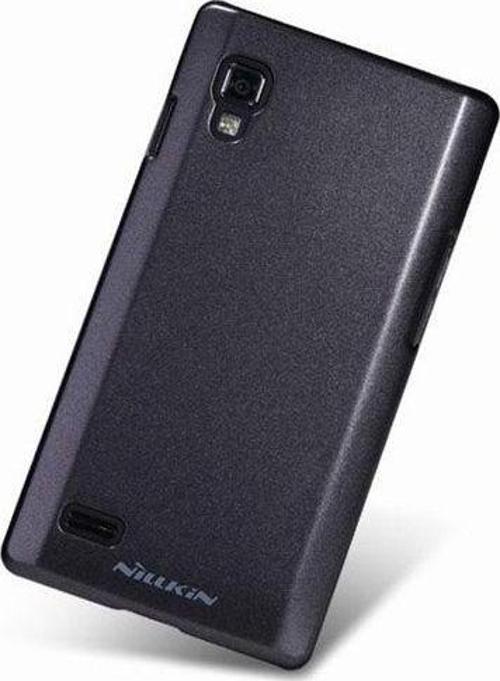 Optimus L9 ile Uyumlu Parlak Sert Kauçuk Kılıf Siyah