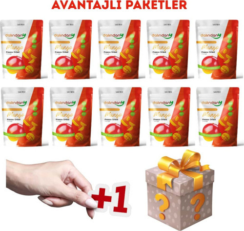 Dalindany Dondurularak Kurutulmuş Meyve 10'Lu Mango Paketi