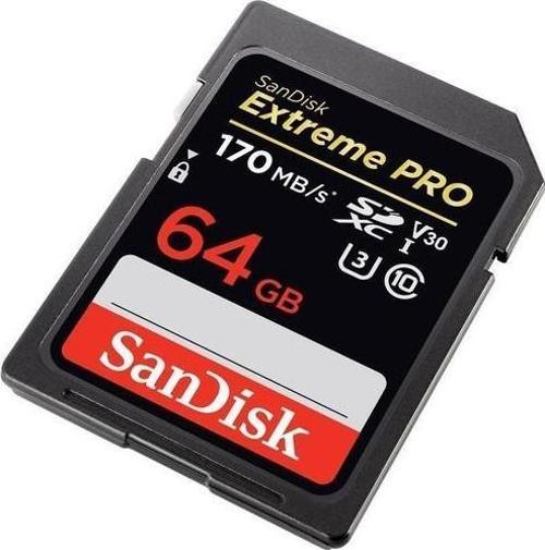 Extreme Pro 64GB SDXC Card 170MB/s V30 UHS-I U3 Hafıza Ka