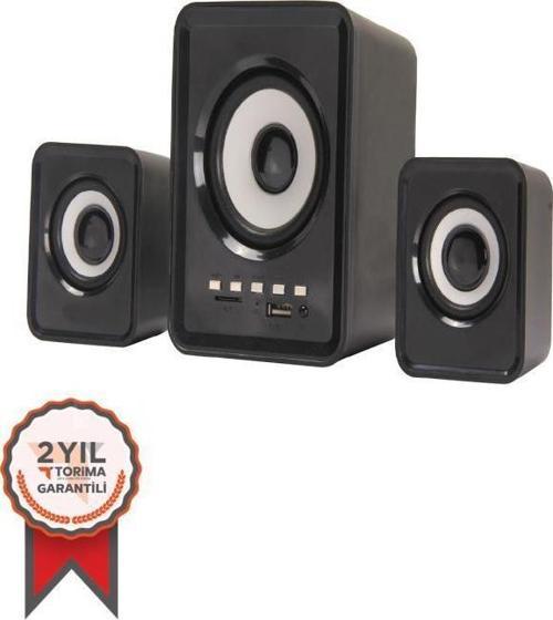 D23 Siyah Bluetooth Hoparlör 3.5mm Jack Kablolu Bilgisayar Hoparlörü