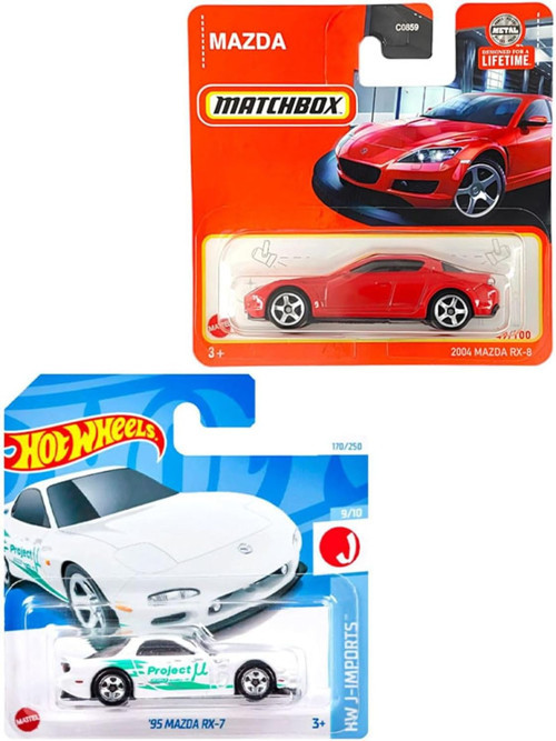 2 Araç Mazda Set - Rx-7 & Matchbox Rx-8 (1/64), Oyuncak Araba