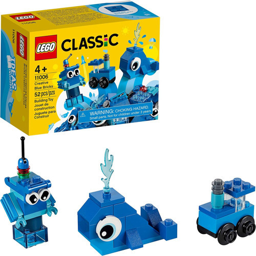 Classic Yaratıcı Mavi Yapım Parçaları 11006 - Yaratıcı Küçük Çocuklar İçin Oyuncak Yapım Seti (