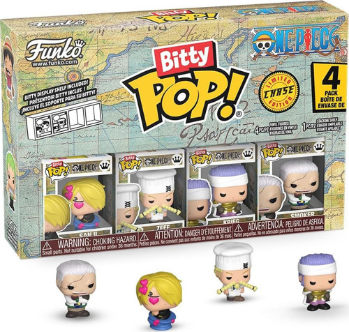 Bitty Pop! Tek Parça - Sanji, Zeff, Kreig Ve Sürpriz Gizemli Mini Figür - 0,9 Inç (2,2 Cm) Kol